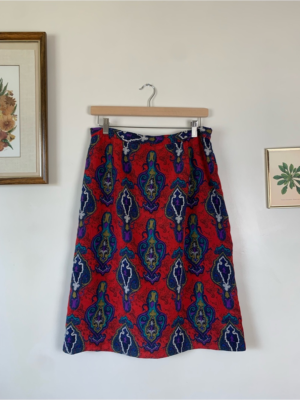 Vintage Handmade Fully Lined Midi Skirt